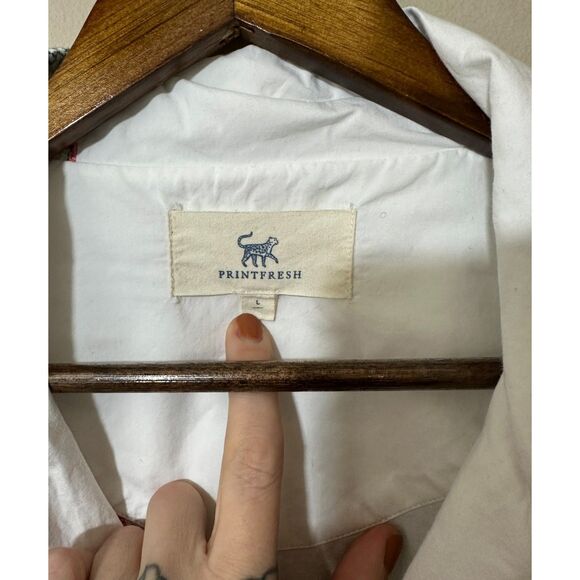 PRINTFRESH White 100% Cotton Mermaid Embroidered Short Sleeve Pajama Top Size L - Picture 9 of 11